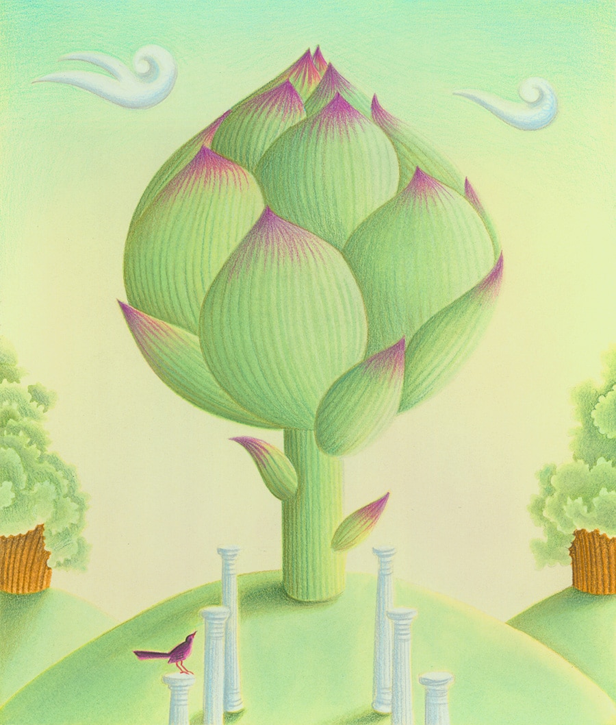 Hand Drawn Food Illustrations. Illustration 2 ‘The Wondrous Artichoke’ (Pixel dimensions available w 2516 x h 2957)