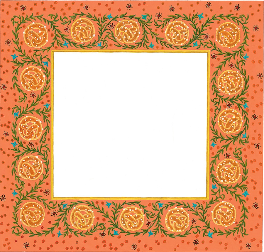 Illustration 29 ‘Pretzel border’ (Pixel dimensions available w3883 x h3755 includes bleed)