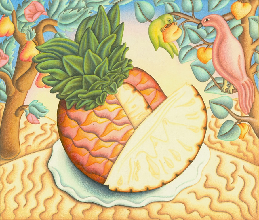 Hand Drawn Food Illustrations. Illustration 3 ‘The Tropical Pineapple’ (Pixel dimensions available w2934 x h2490) 