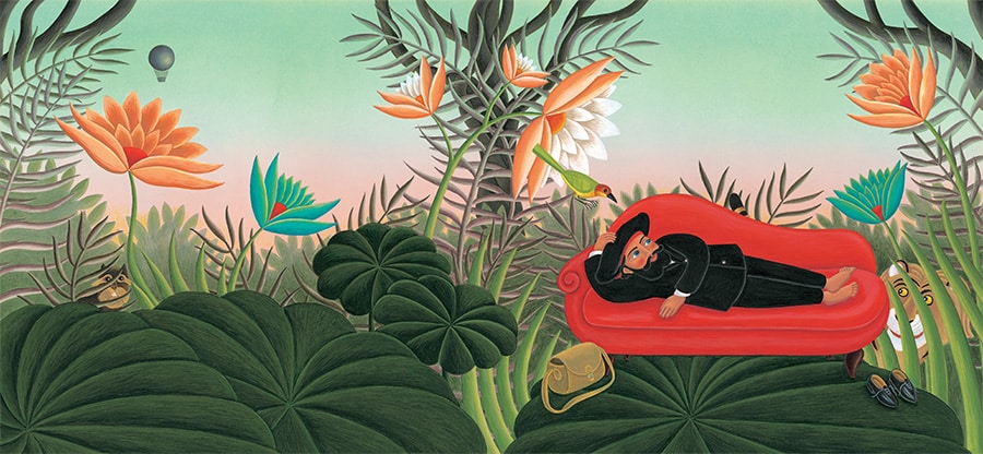 Henri Rousseau syle illustration 'The Dream'