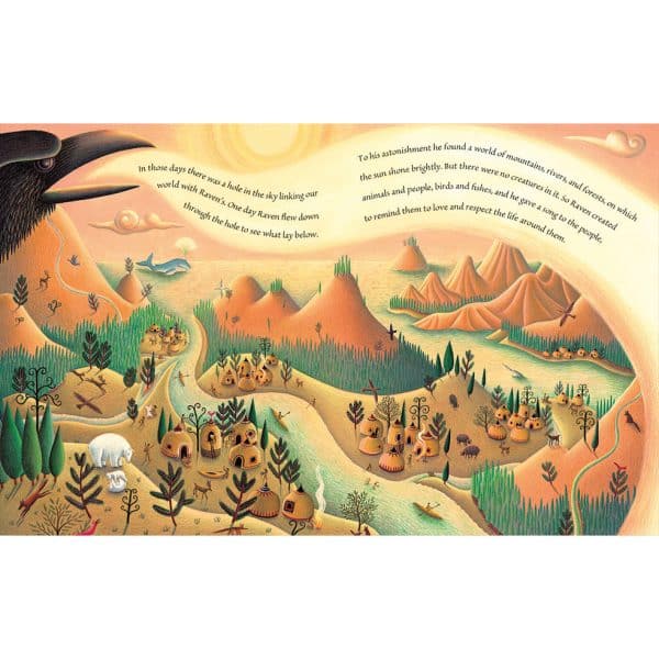 Song of the Raven illustration showing Raven creator of Earth's creatures