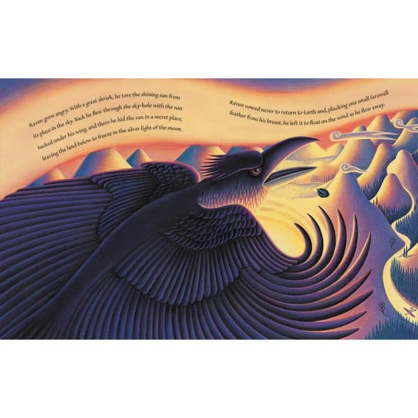 Song of the Raven. Illustration showing Raven stealing the sun.