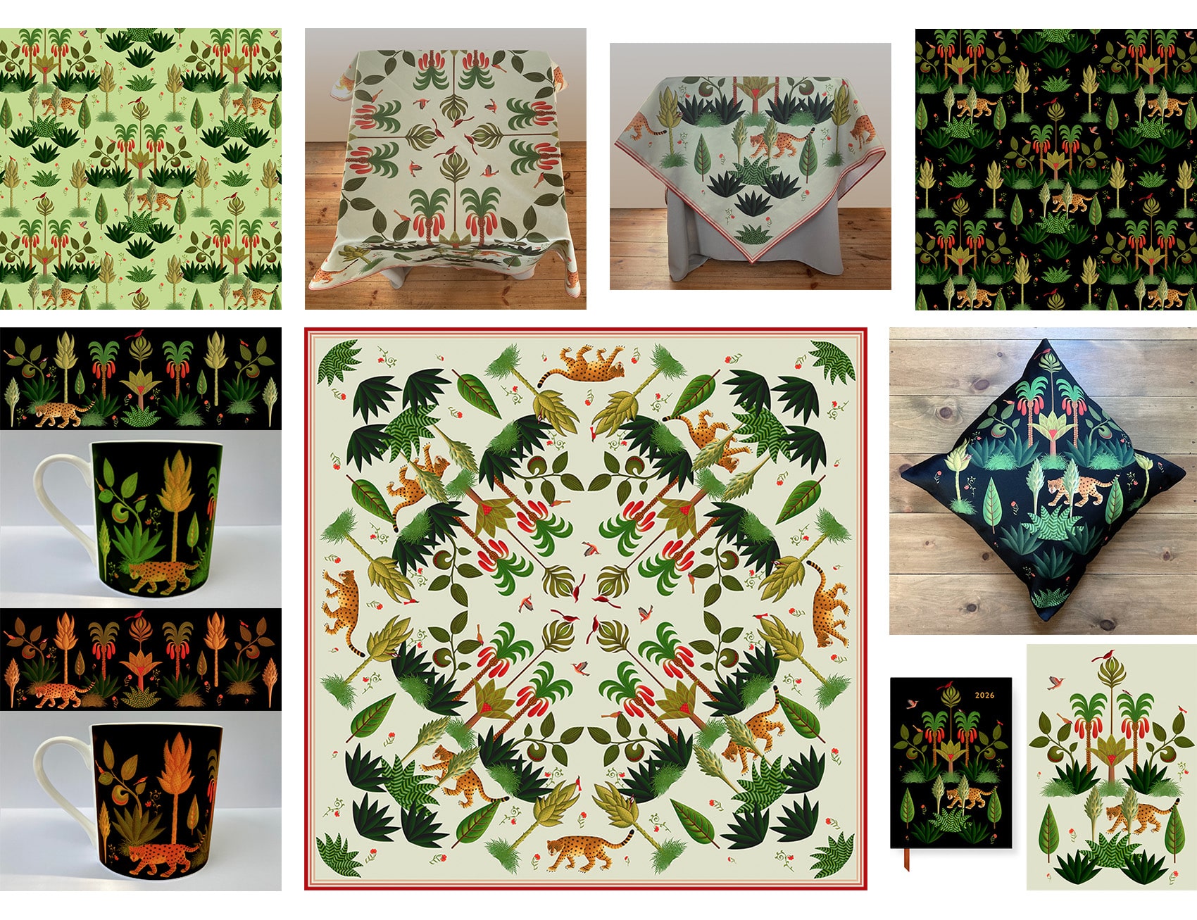 JAGUAR SURFACE DESIGN COLLECTION Rousseau Jungles surface pattern design collection by Amanda Hall