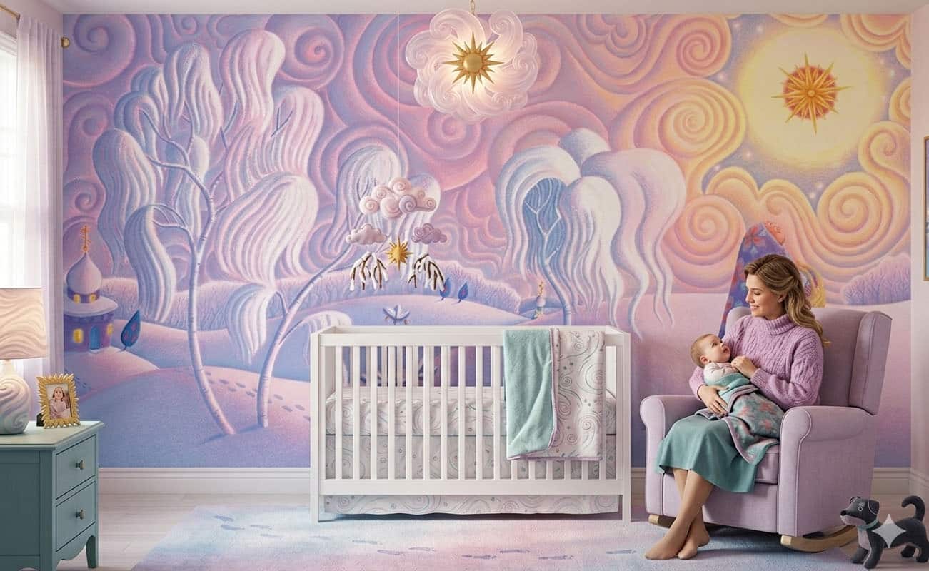 Babushka Winter Journey | Nursery Mural Wallpaper