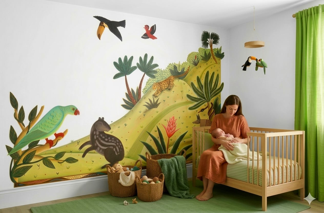 Jungle Animal Art | Kids Nursery Mural Wallpaper
