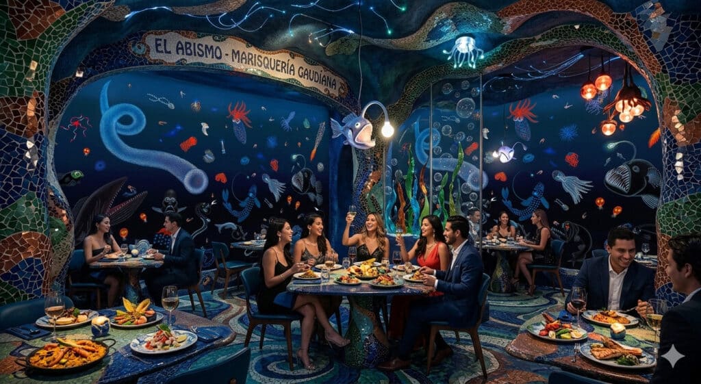 Sea Monster Illustration Restaurant Murals